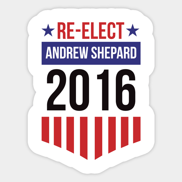 Re-Elect Andrew Shepard 2016 (Badge) Sticker by PsychicCat